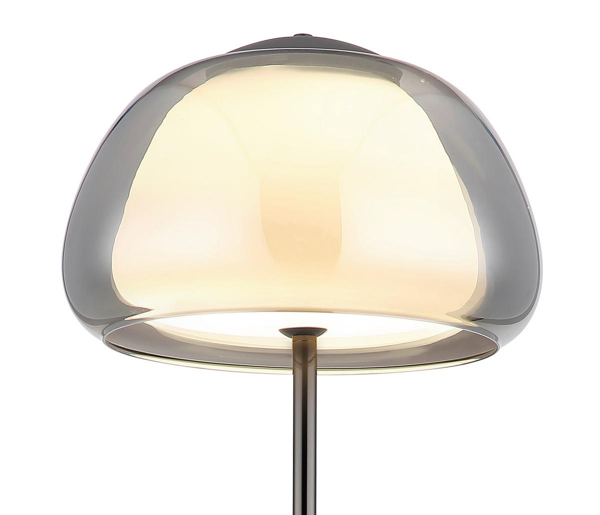 Led Podna Svjetiljka Avila - bijela/siva, Design, staklo/metal (38/150cm) - Globo