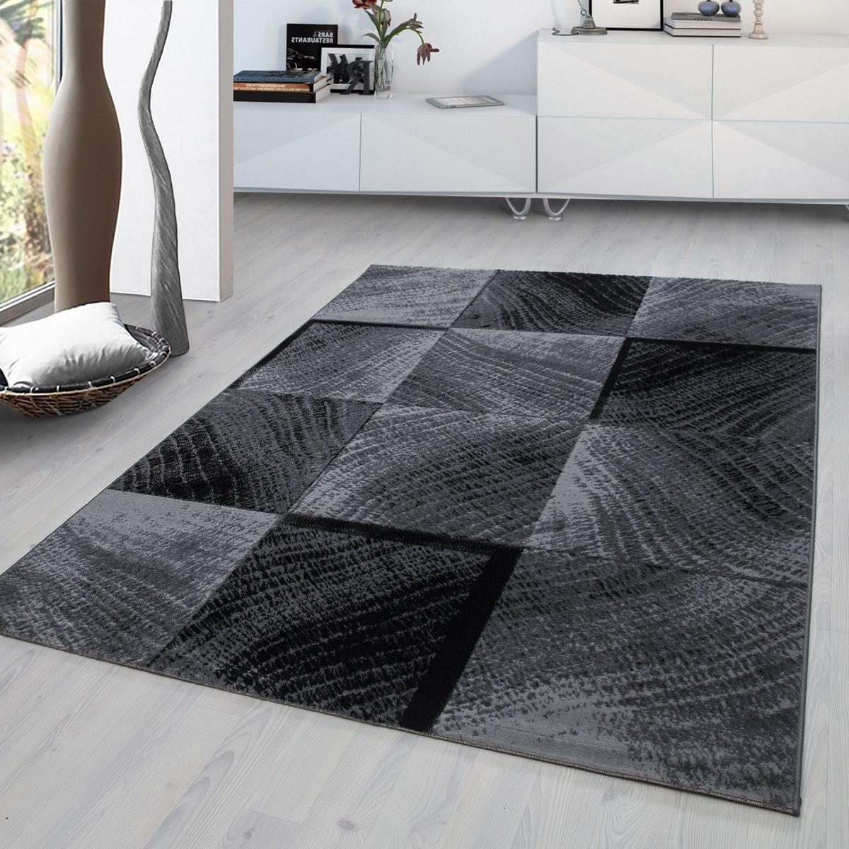 Webteppich Plus Schwarz ca. 80x150cm - Schwarz, Design, Textil (80/150cm)