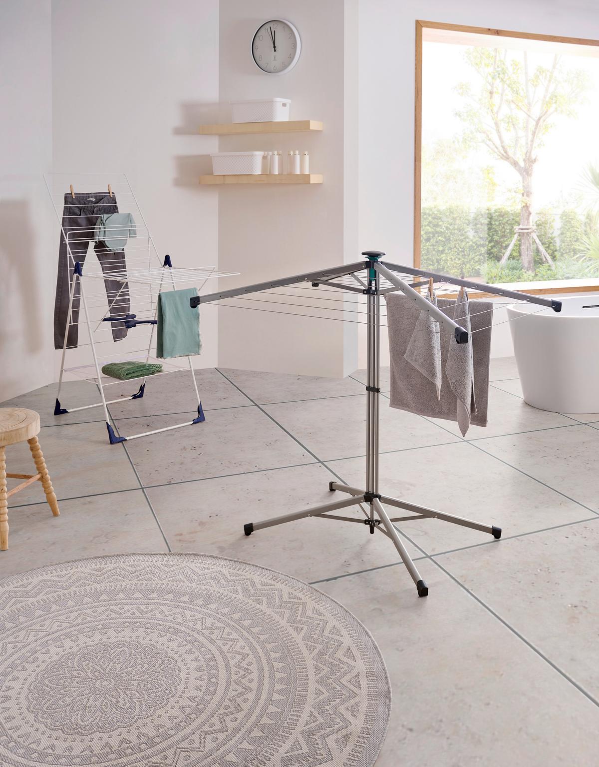 SUSZARKA STOJĄCA 81409 CLASSIC 250 FLEX - niebieski/biały, Basics, tworzywo sztuczne/metal (151/61/94cm) - Leifheit