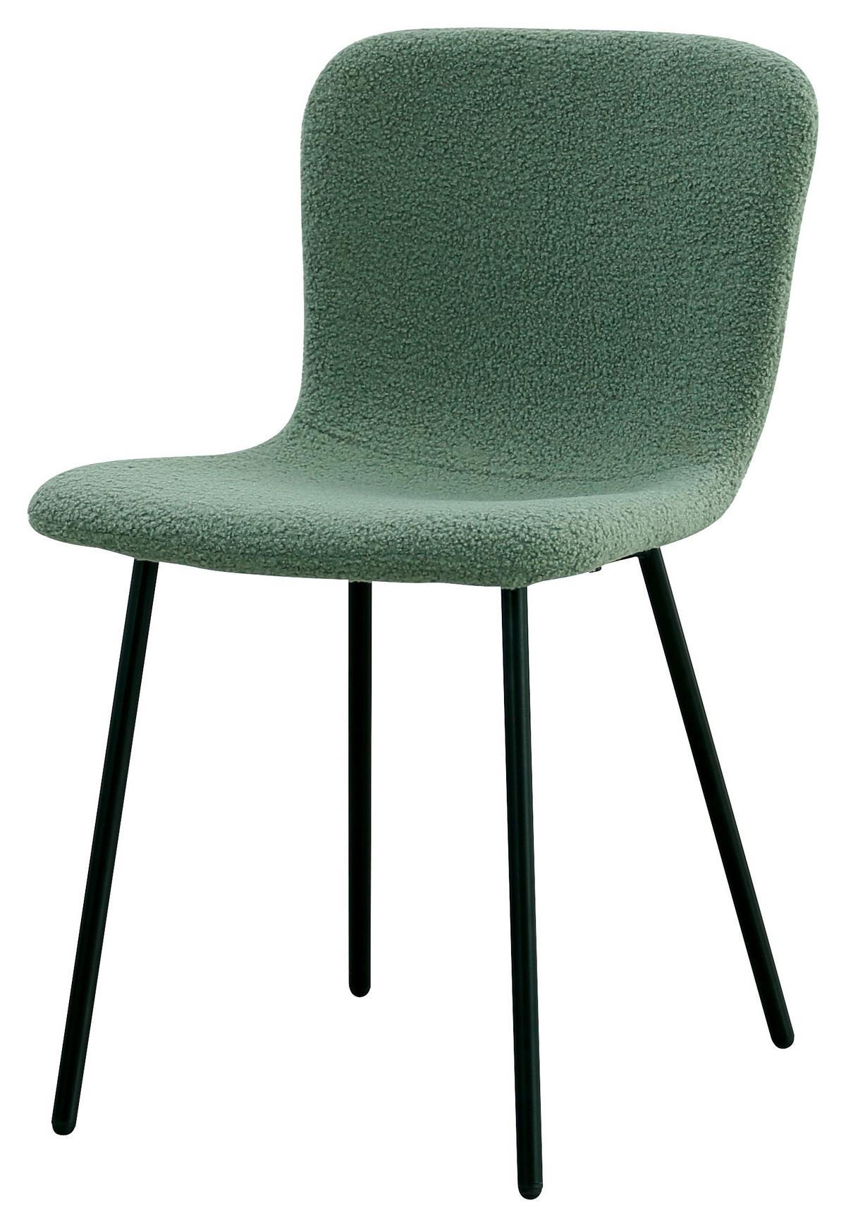 Stuhl Teddy in Mintgrün/Schwarz - Schwarz/Mintgrün, Design, Textil/Metall (44/79/51cm) - Mömax