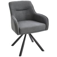 KRZESŁO Z PODŁOKIETNIKAMI ANNA - czarny/szary, Modern, metal/tkanina (62/84/62cm) - Livetastic