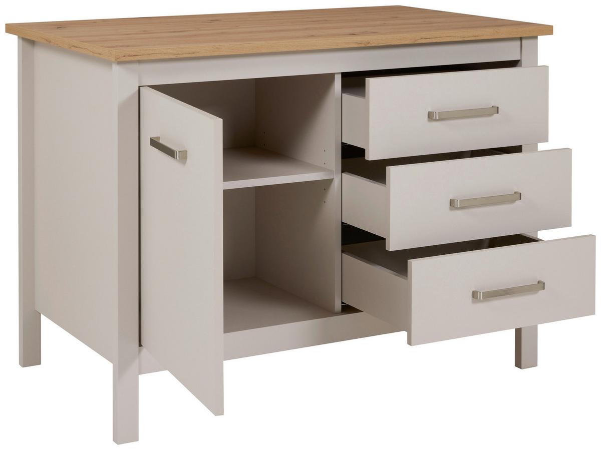 Kuhinjski Otok Sardegna - kašmir/srebrne boje, Romantično / ladanjski, drvni materijal/metal (124/91/75cm)