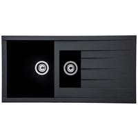 Einbauspüle Houston ca. 100x21x50 cm Schwarz - Schwarz, Trend, Glas/Kunststoff (100/21/50cm) - Respekta