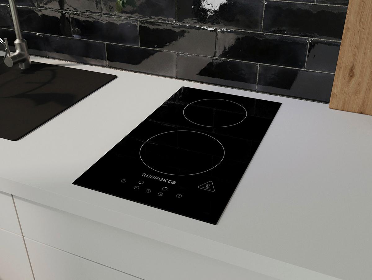 Indukcijska Kuhalna Plošča Domino, 29x52cm - črna, Basics, steklo (29/5,8/52cm) - Respekta
