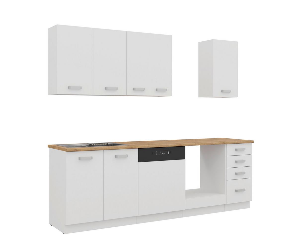 Blok Kuhinja Eko - boja hroma/boja hrasta, Moderno, pločasti materijal/plastika (240/218/60cm) - Modern Living