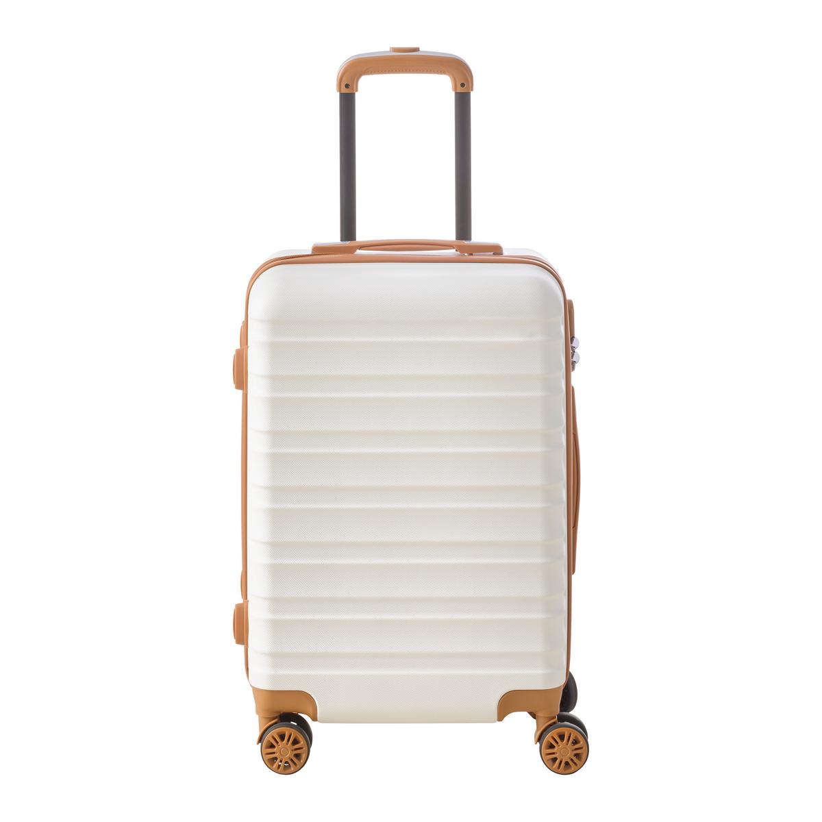 Reisekofferset Florenz Braun/Weiß, 3-teilig - Braun/Weiß, KONVENTIONELL, Kunststoff/Textil - Mömax
