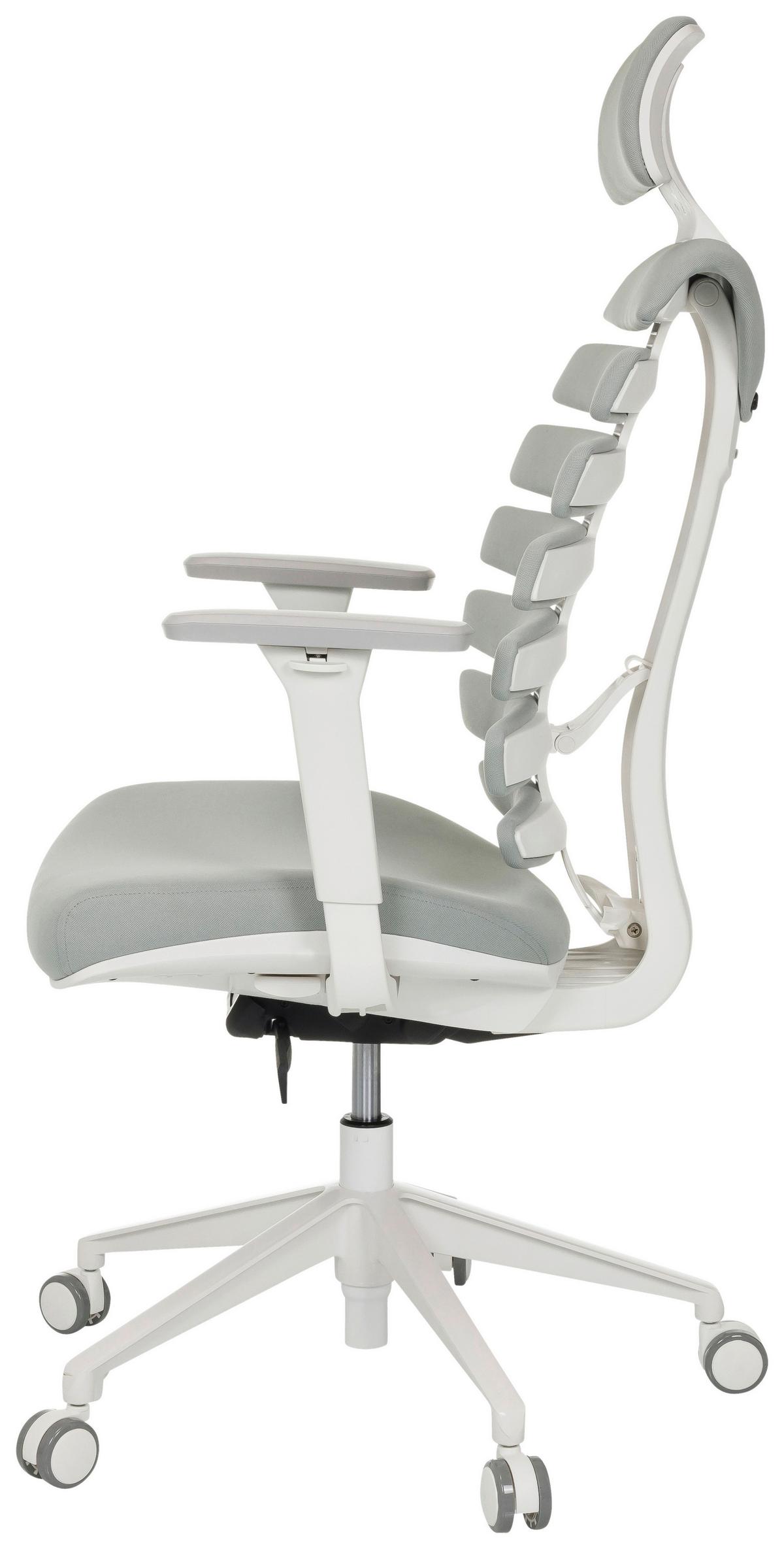 Pisarniški Stol Ergo Line W, Svetlo Siva - bela/svetlo siva, Moderno, umetna masa/tekstil (67/116 - 133/65cm) - MID.YOU