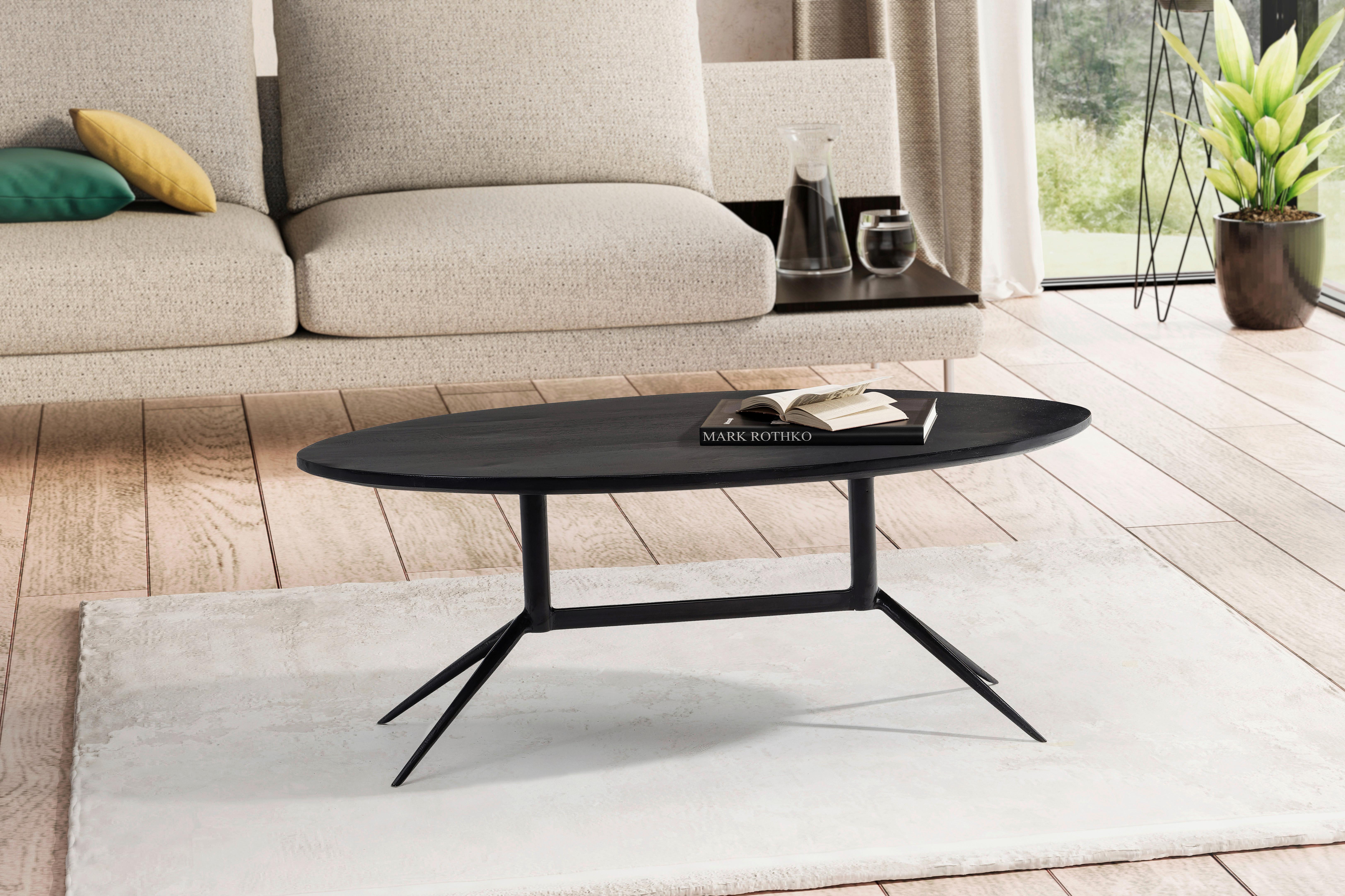 COUCHTISCH WL6.845 - Schwarz, Design, Holz/Metall (90/50/35cm) - MID.YOU