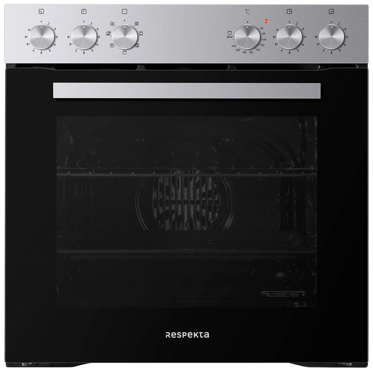 Herdset HS2201-26 Jamie Schwarz/Edelstahlfarben - Edelstahlfarben/Schwarz, Trend, Glas/Kunststoff (59,5/59,5/56,5cm) - Respekta