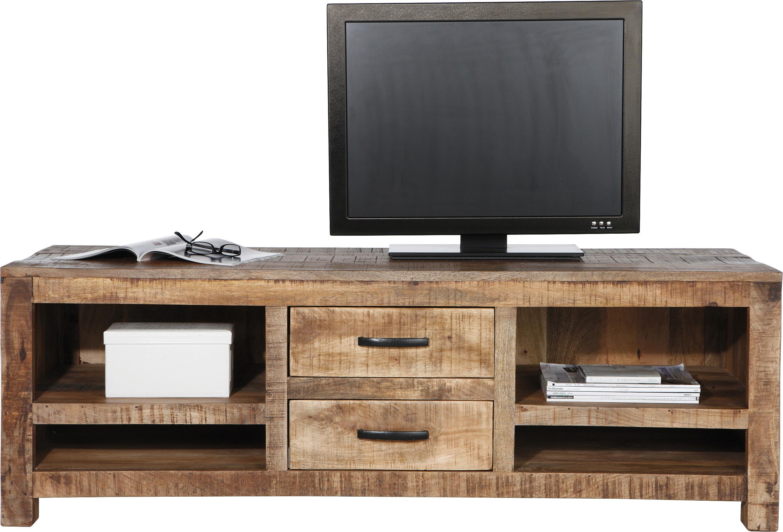 Lowboard aus Mangoholz Massiv - Naturfarben, Lifestyle, Holz (150/50/55cm) - Zandiara