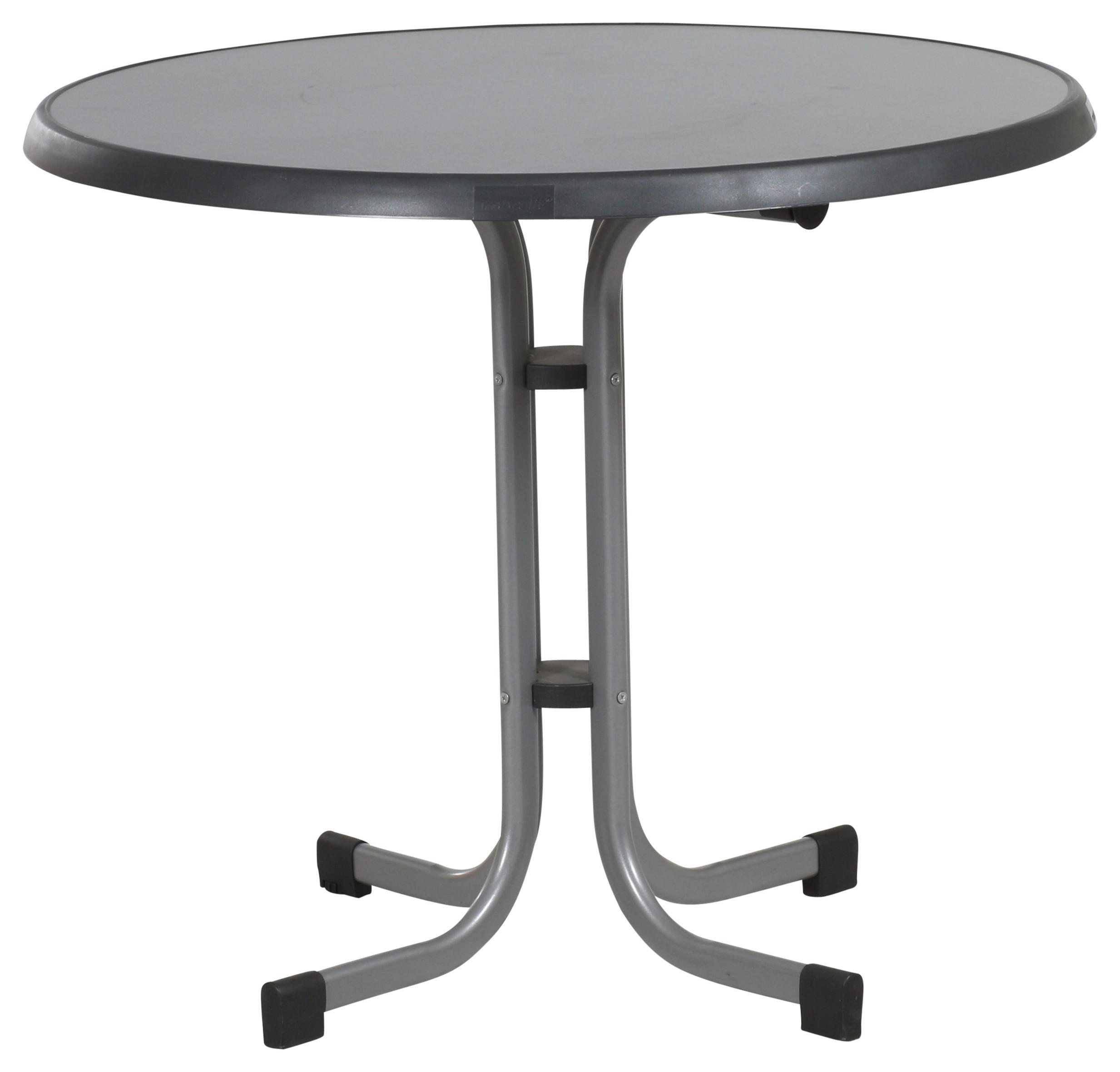 Gartentisch Graphitfarben ca. 86x86x72cm - Graphitfarben, MODERN, Holzwerkstoff/Metall (86/86/72cm) - Sieger