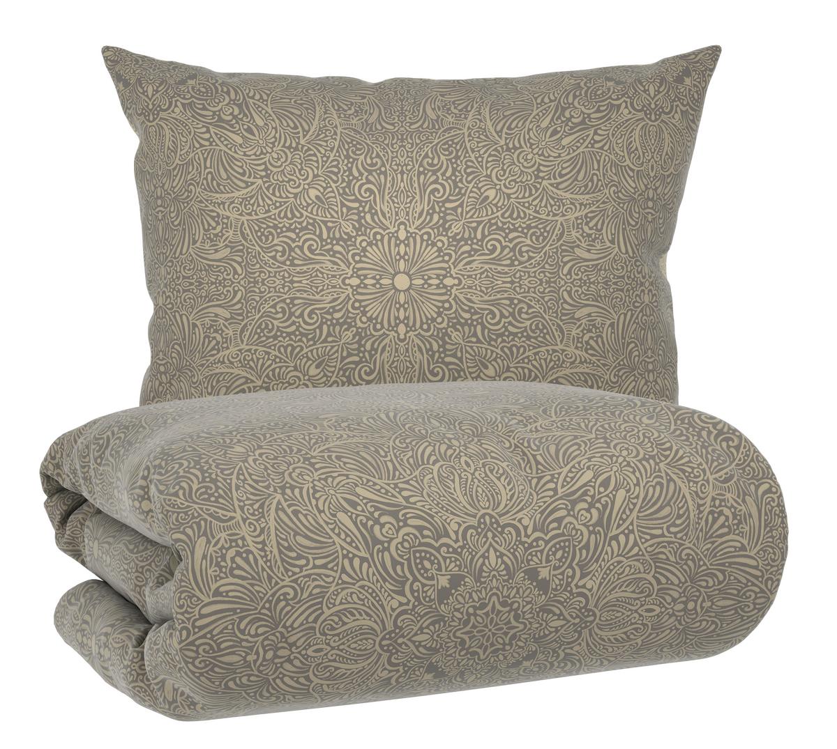 Ágyneműhuzat-garnitúra Kétoldalas Pamutszatén Bella - szürke, Modern, textil (140/200cm) - Mömax