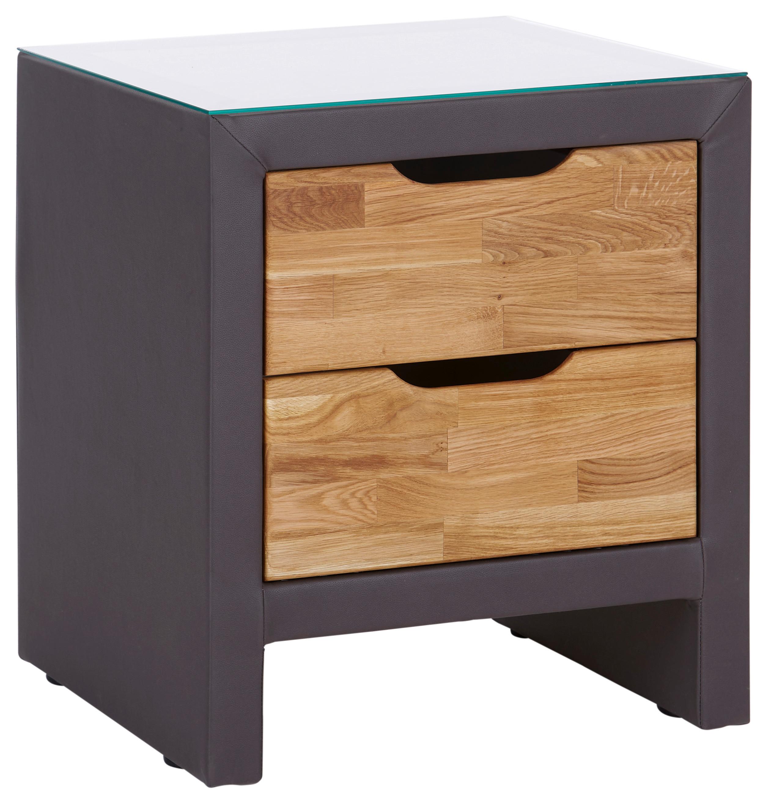 Nočna Omarica Chicago - barve hrasta/antracit, Konvencionalno, tekstil/les (55/60/45cm) - Premium Living