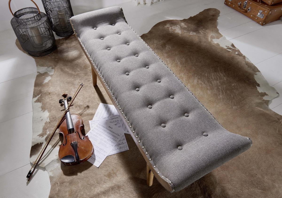 Klop Brez Naslona Sitzbank - siva/rjava, Moderno, tekstil/les (128/51/38cm) - MID.YOU