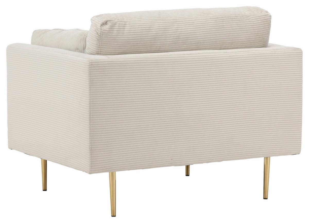 SESSEL BOOM - Beige/Goldfarben, Design, Textil/Metall (110/84/86cm) - Livetastic