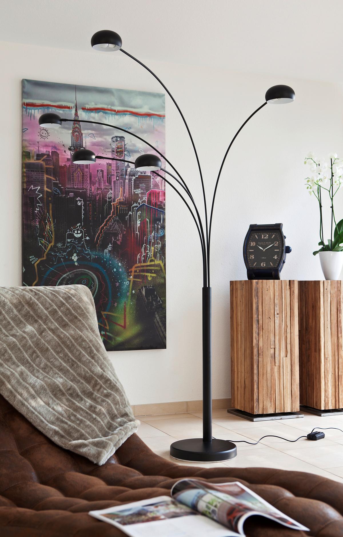 Svetilka V Obliki Loka Five - črna, Design, kamen/kovina (150/205/36cm) - P & B