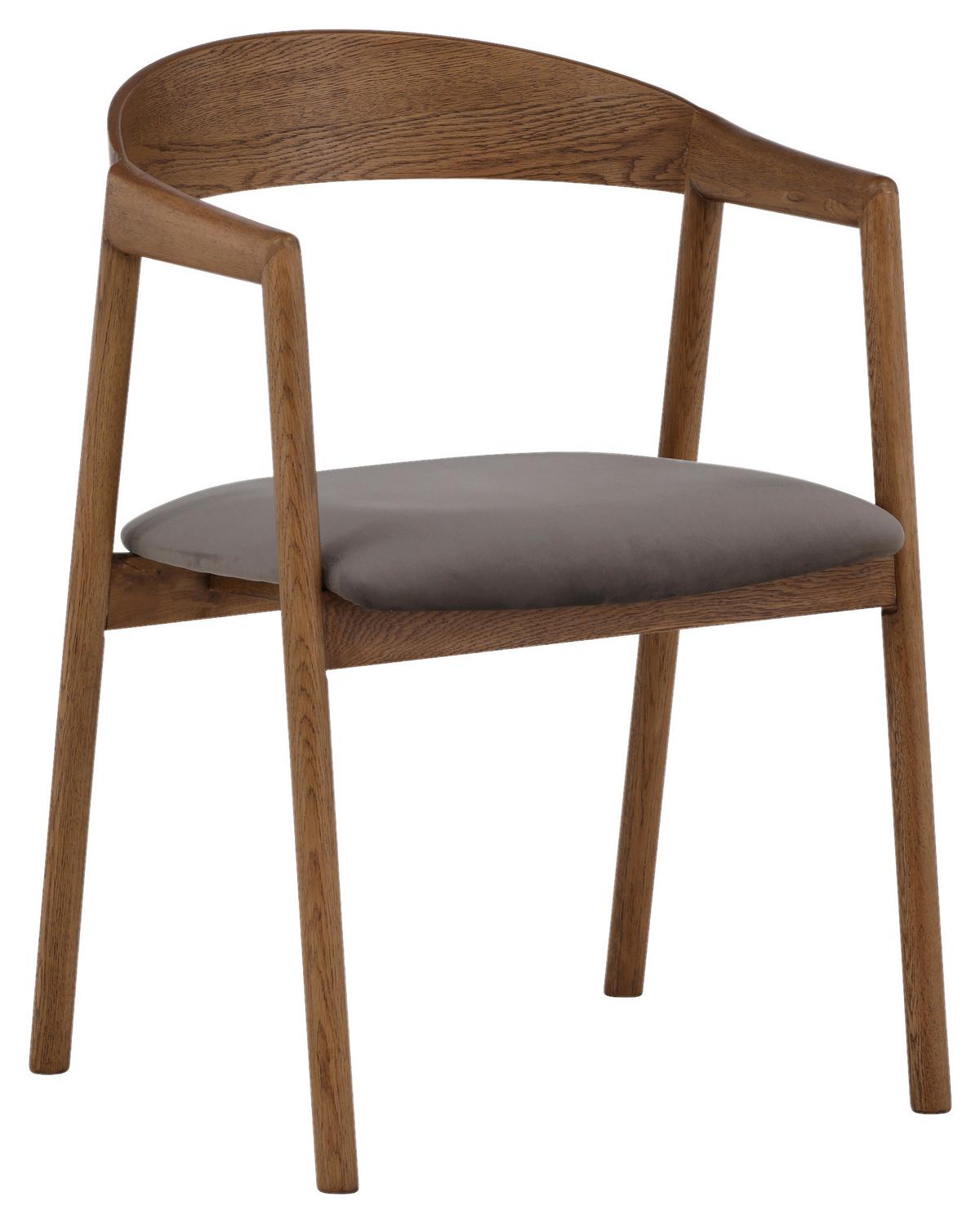 STUHL-SET LÅNGÖN - Braun/Grau, Design, Holz/Textil (53/76,5/56cm) - Livetastic