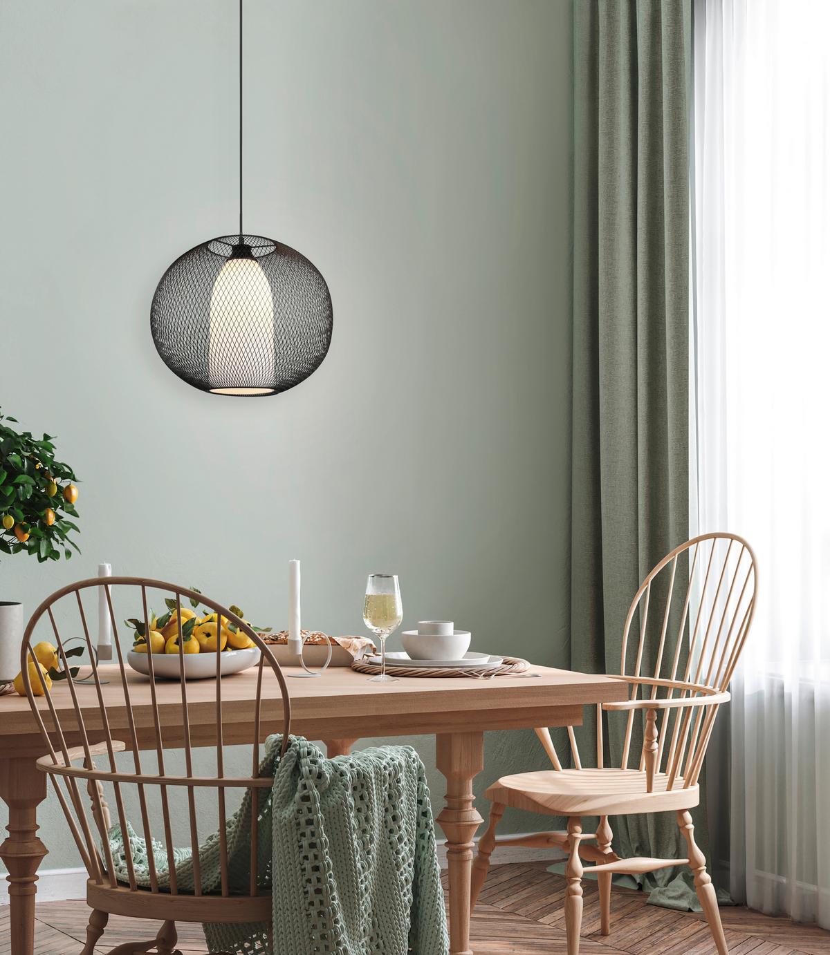 Pendelleuchte Filo Schwarz/Weiß max. 60 Watt - Schwarz/Weiß, KONVENTIONELL, Glas/Metall (40/150cm) - Trio Leuchten