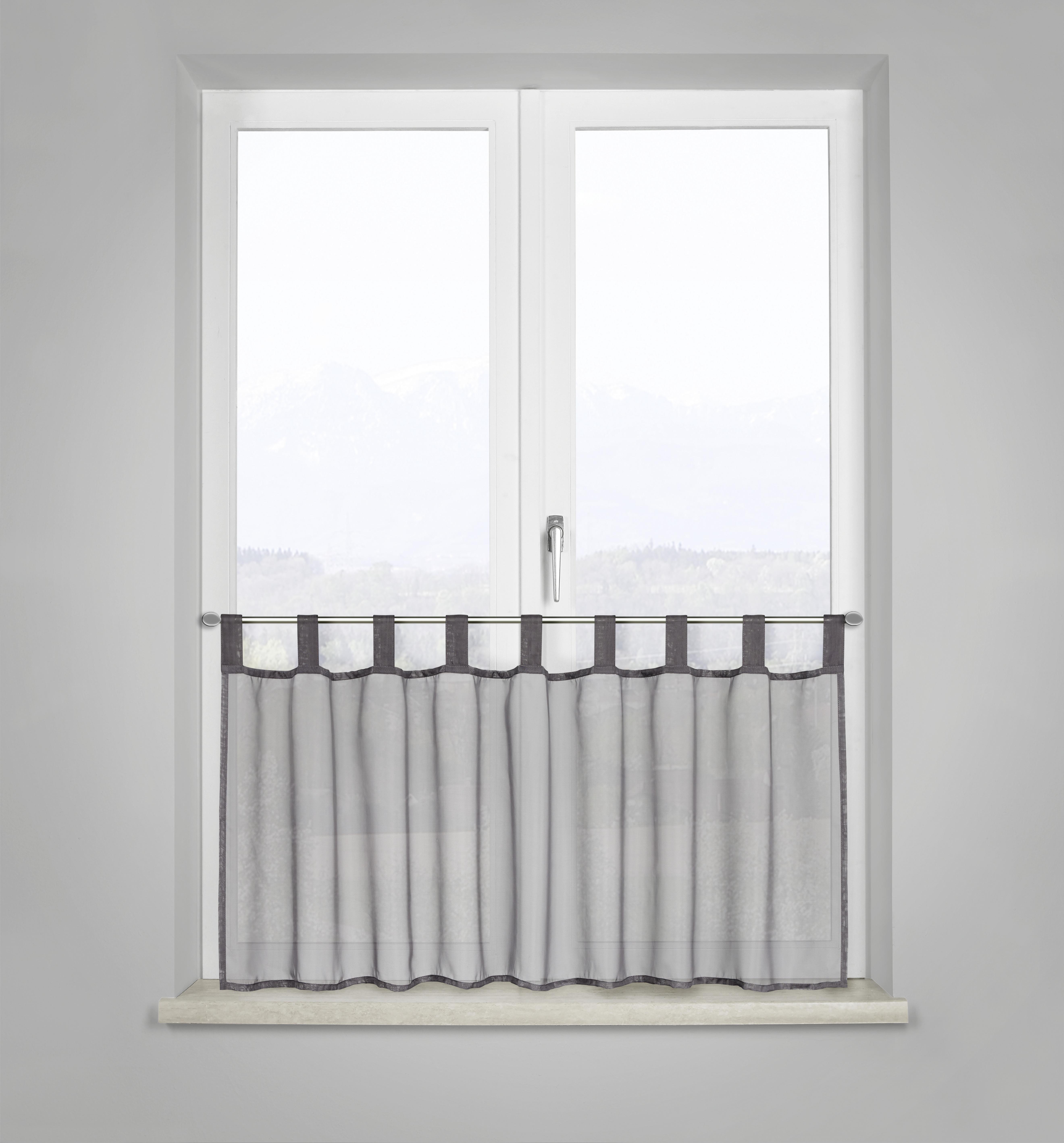 Kratka Zavesa Hanna - antracit, tekstil (145/50cm) - Modern Living