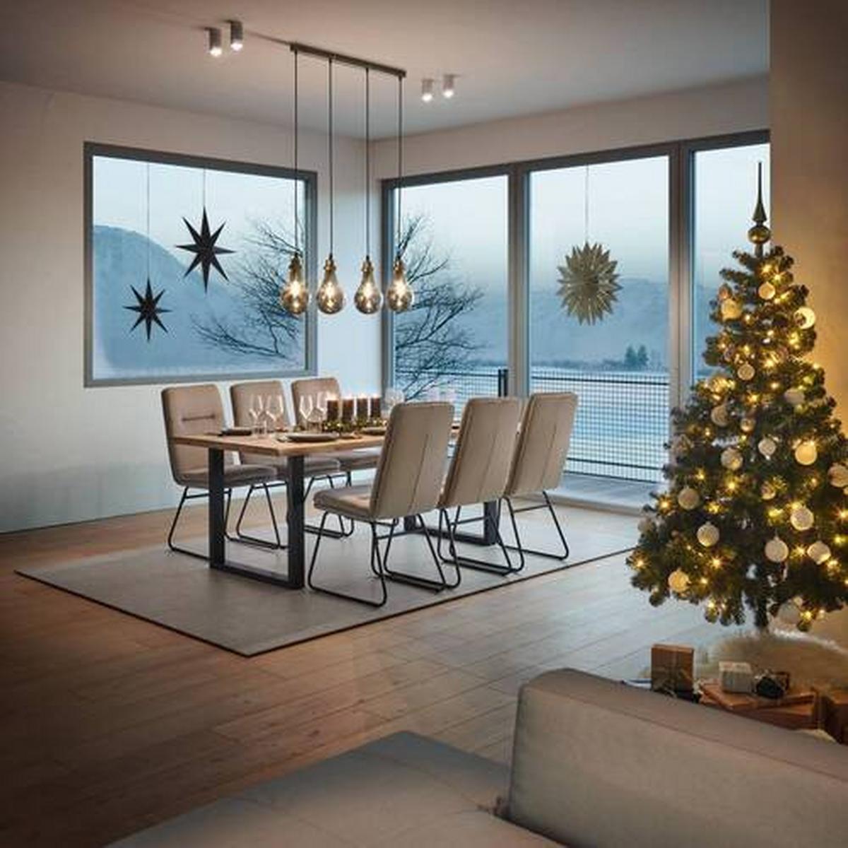 ZESTAW KRZESEŁ LEO - czarny/taupe, Modern, metal/tkanina (49/99/68cm) - Bessagi Home