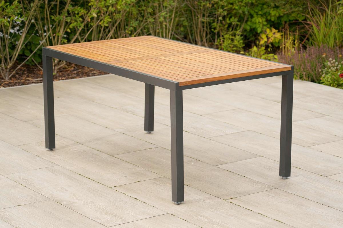 Gartentischgruppe Astros 13-tlg. Graphitfarben - Graphitfarben/Naturfarben, KONVENTIONELL, Holz/Kunststoff - Gardenson