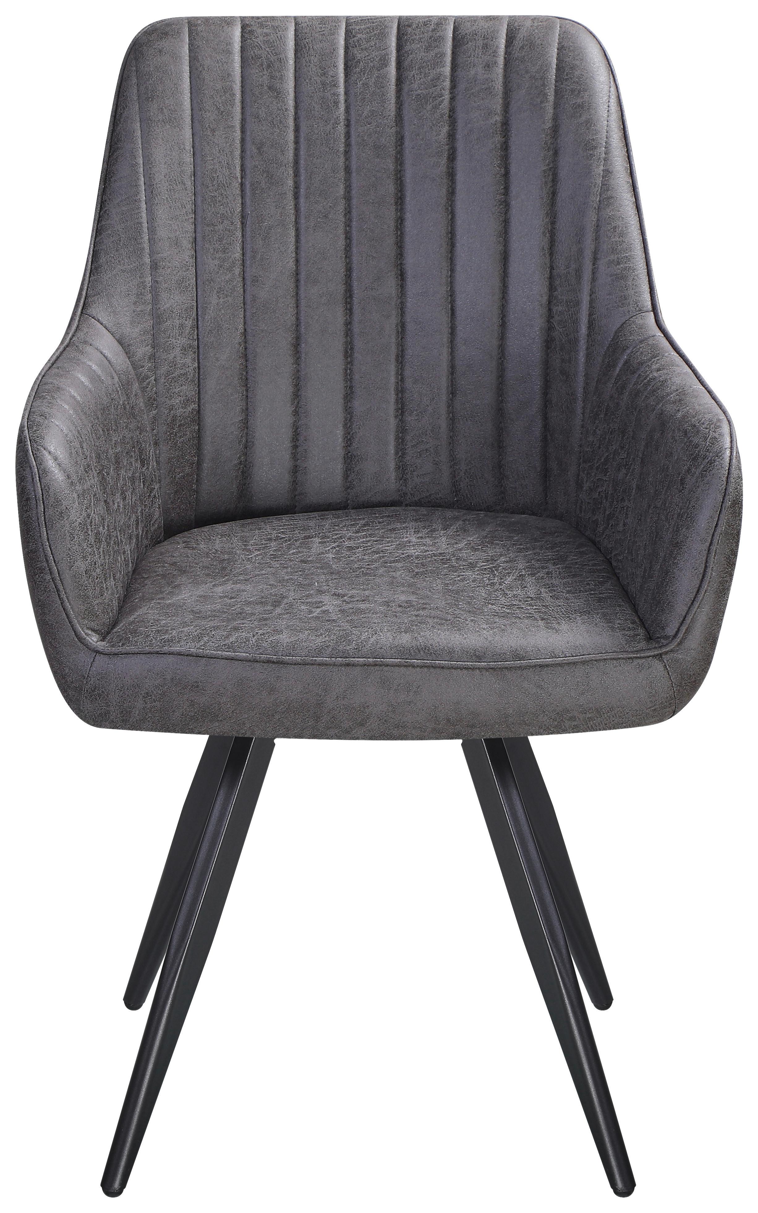 Stol Bella, Rjava, Vrtljiv - črna/rjava, Konvencionalno, kovina/tekstil (63/90/61cm)
