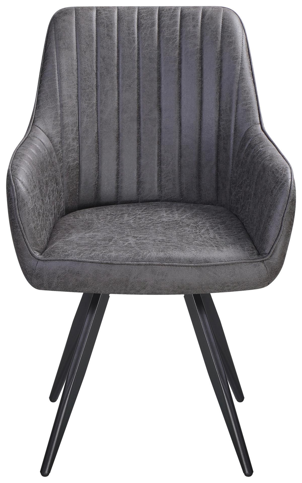 Stol Bella, Rjava, Vrtljiv - črna/rjava, Konvencionalno, kovina/tekstil (63/90/61cm)
