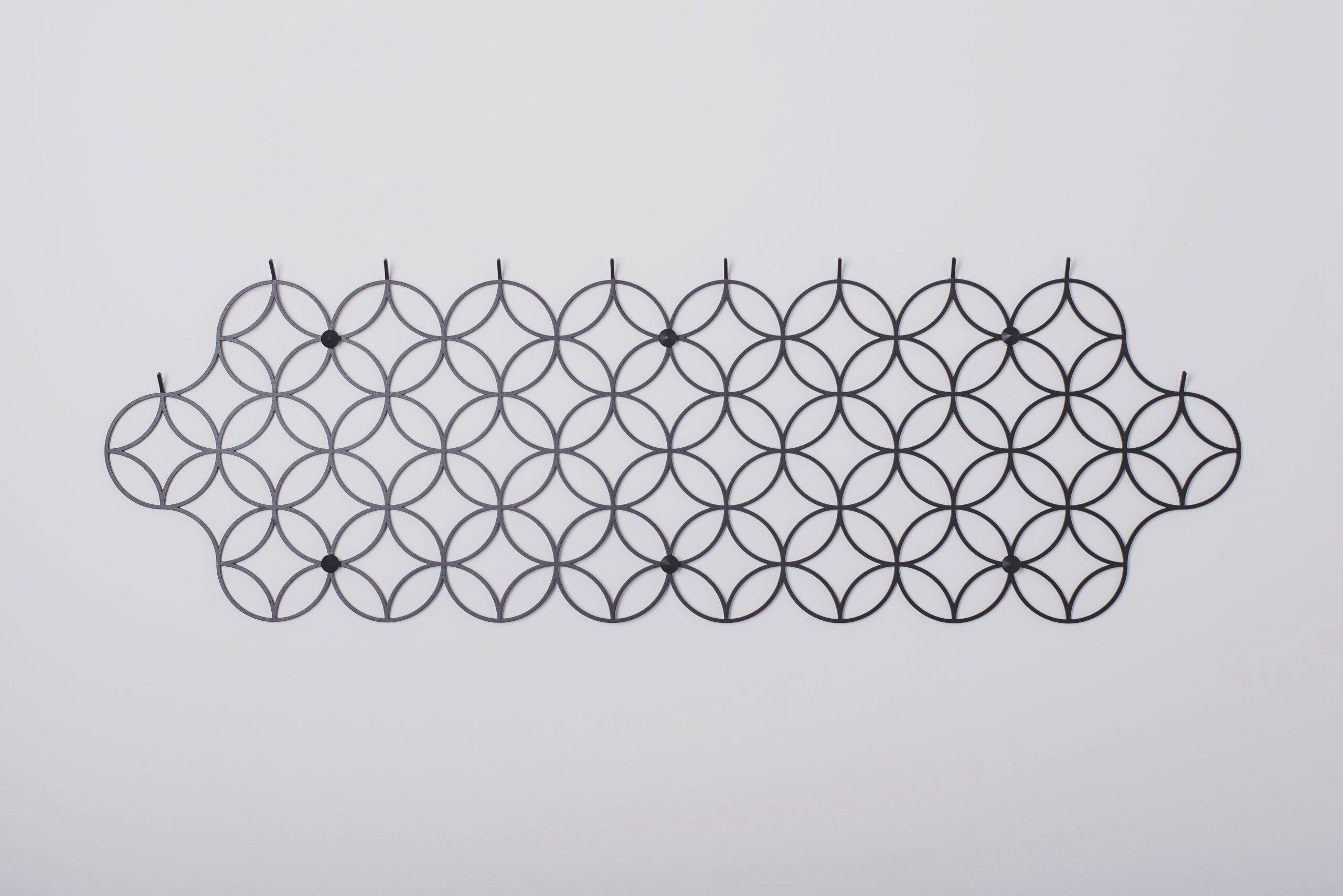 WIESZAK ŚCIENNY HOLO - czarny, Design, metal (2,5/92/30cm) - MID.YOU