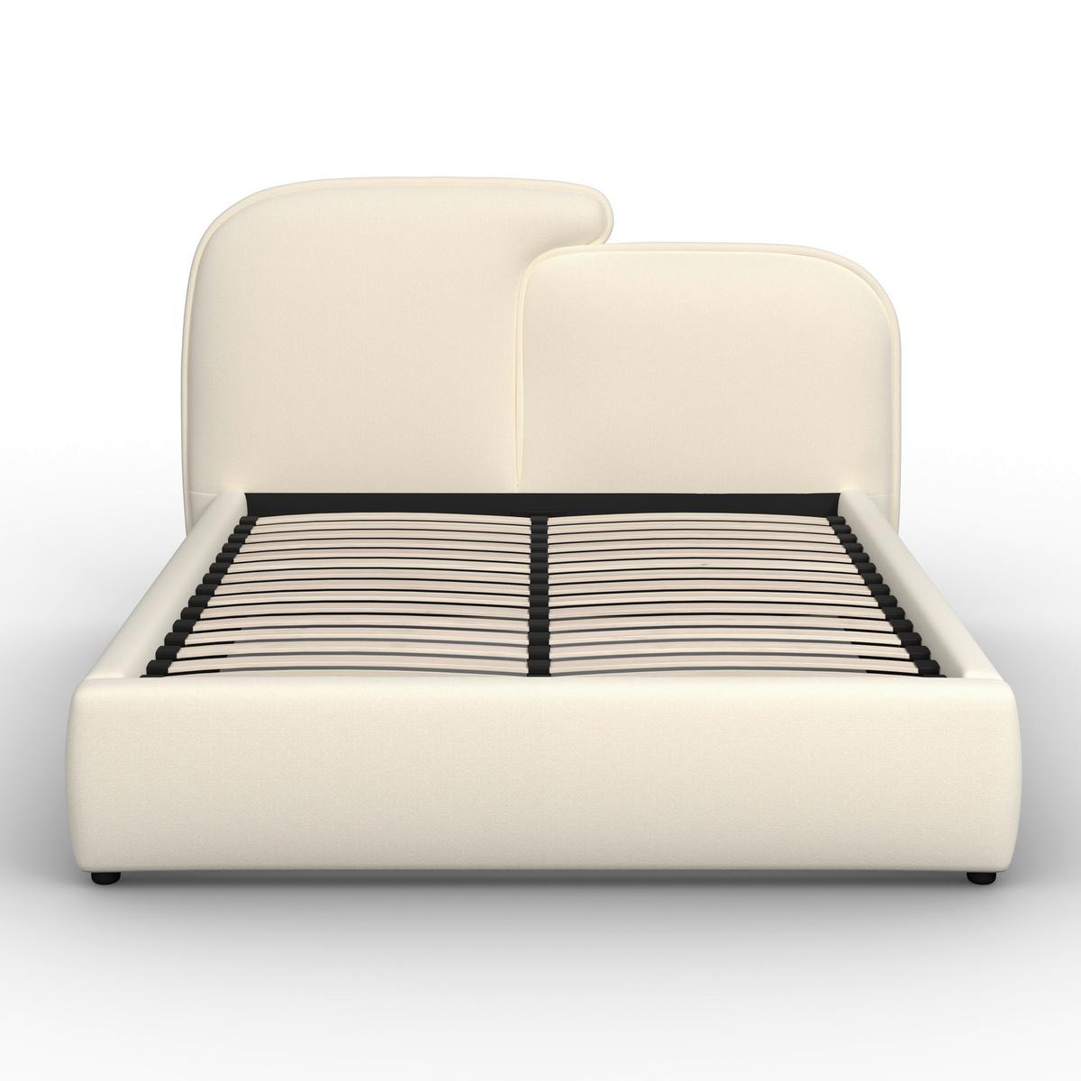 Polsterbett Embrace Elfenbein ca. 160x200 cm - Elfenbein/Eichefarben, MODERN, Holz/Kunststoff (160/200cm) - Bessagi Home