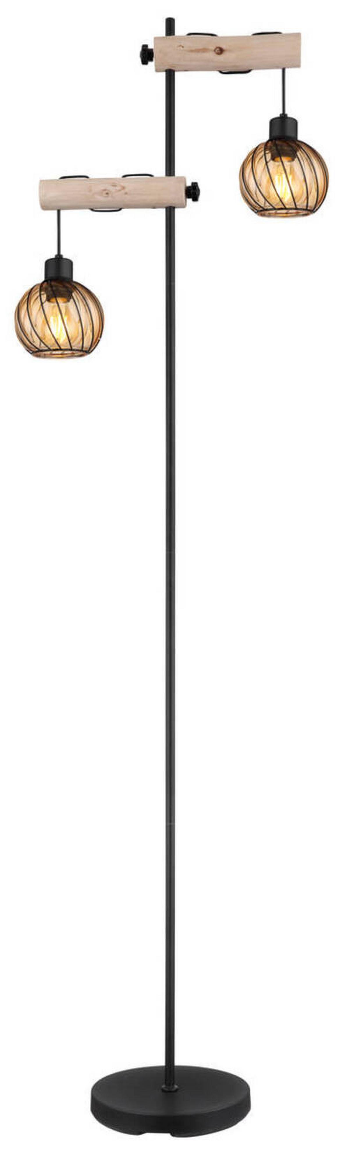 Stoječa Svetilka 15534s - črna/naravne barve, Natur, kovina/steklo (48/25/168cm) - Globo