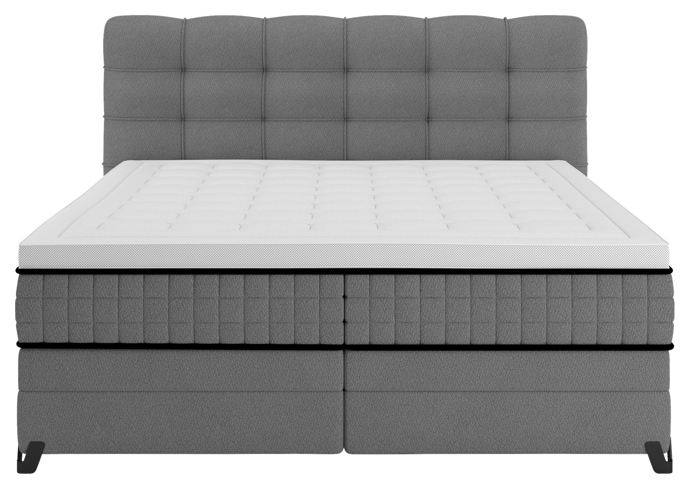 Boxspringbett Carmen C Dunkelgrau ca. 180x200cm - Dunkelgrau, Konventionell, Holz/Holzwerkstoff (180/200cm) - Premium Living