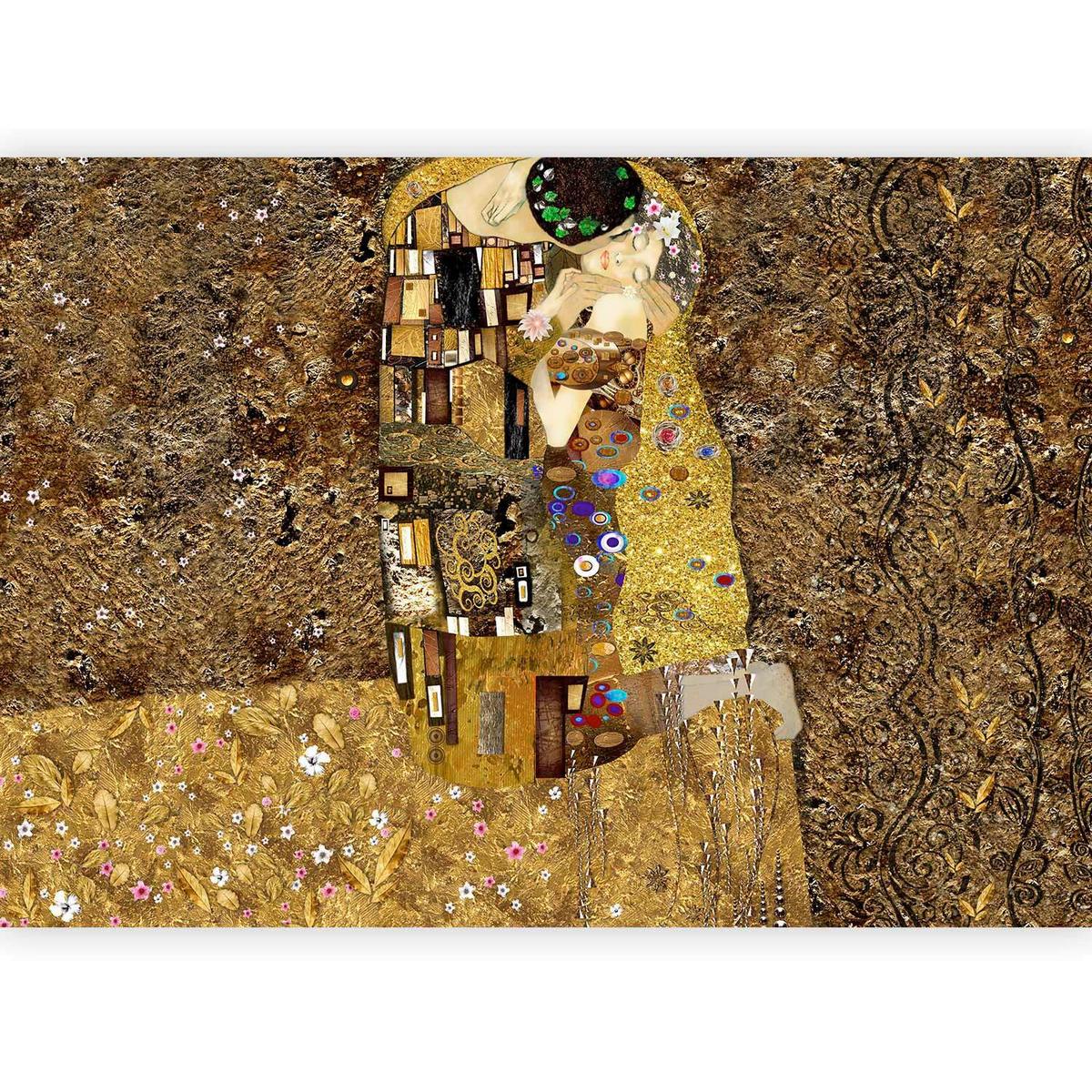 Fototapeta Golden Kiss, 400x280cm - zlate barve, Trendi, tekstil (400/280cm) - artgeist