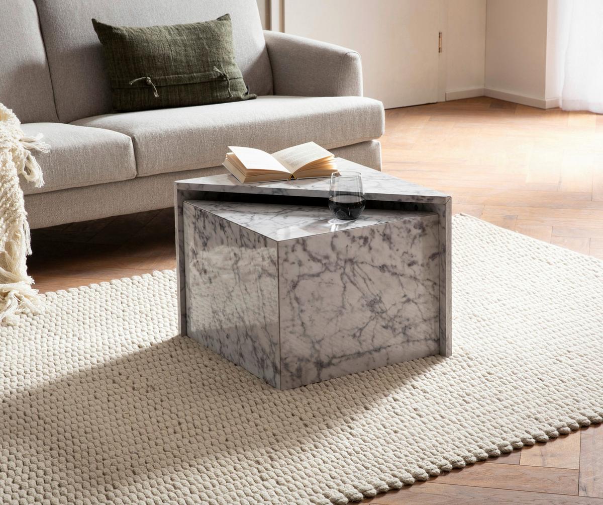 Klubska Miza Monobloc - siva/bela, Trendi, leseni material (50/50/41,5cm) - Livetastic