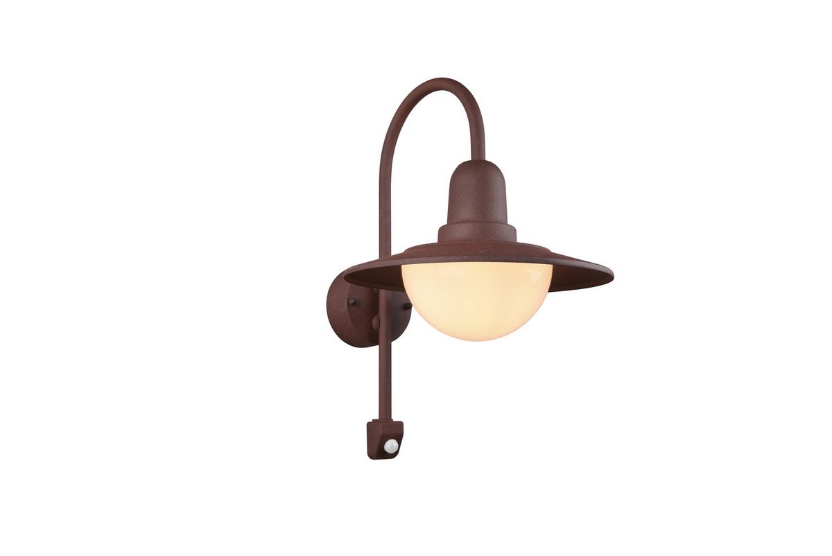 Außenwandleuchte Norman Weiß/Rostfarben max. 40 Watt - Rostfarben/Weiß, KONVENTIONELL, Glas/Metall (30/45,5/38cm) - Trio Leuchten