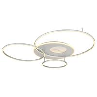Led-deckenleuchte Srebrna - Silberfarben/Opal, Modern, Kunststoff/Metall (126,4/105,3/13cm)