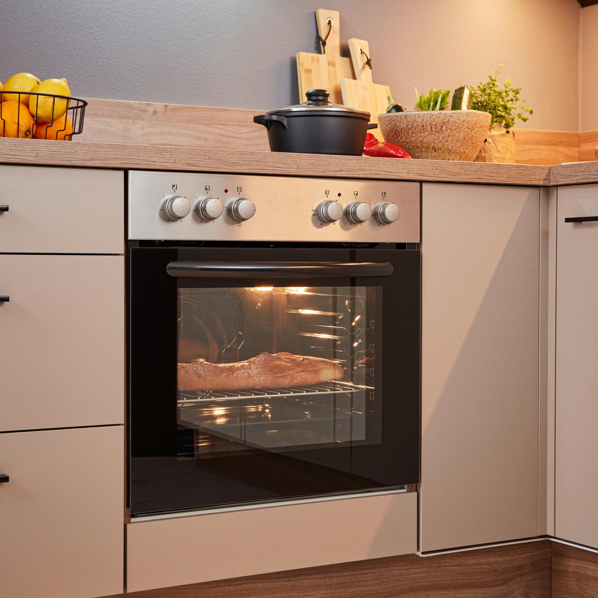 Einbauküche IP1200 Cappucinofarben - Eichefarben/Cappuccino, MODERN, Holzwerkstoff/Metall (270/250cm) - Impuls