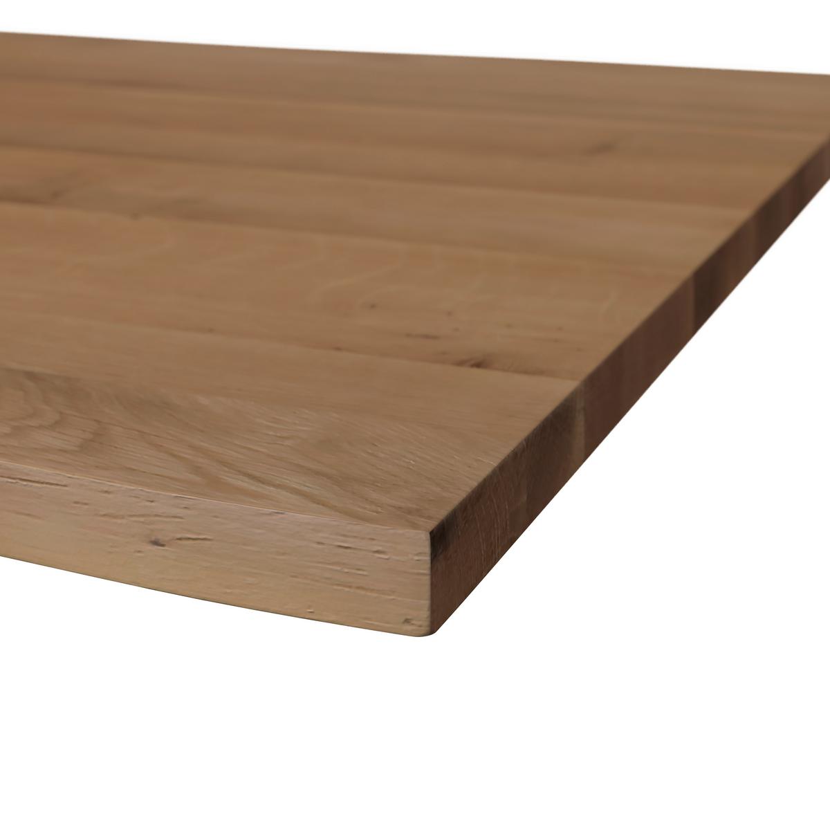 Esstisch Lesley in Holz Eiche massiv ca. 140x80 cm - Eichefarben/Schwarz, MODERN, Holz/Metall (140/80/76cm) - Bessagi Home
