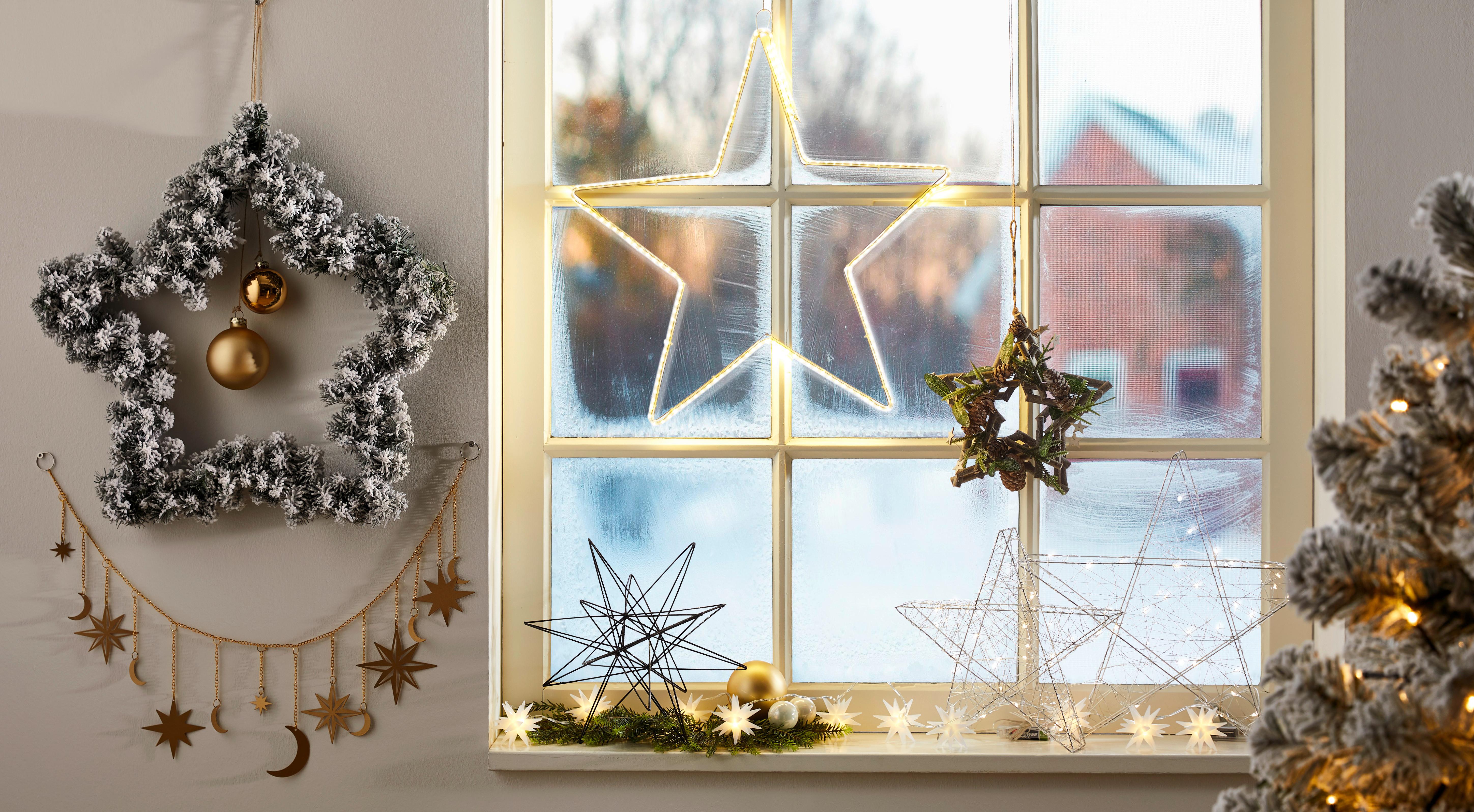 GWIAZDA DEKORACYJNA 8518506XX-49 - kolor srebrny, Konventionell, metal (40cm) - X-Mas