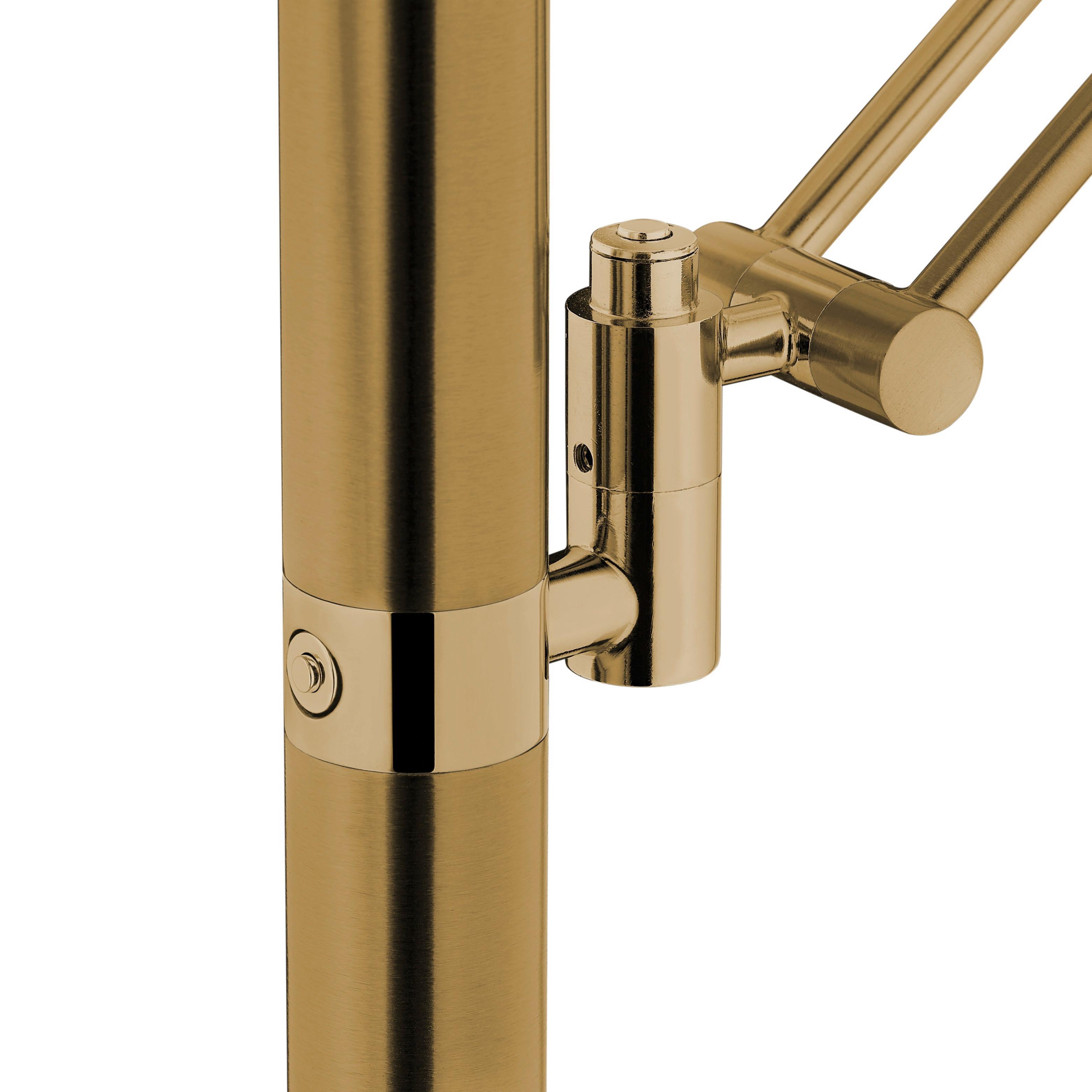 LAMPA STOJĄCA LED 60483/2-03 - kolor mosiężny, Konventionell, metal/szkło (42/182cm) - Hell