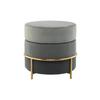 HOCKER Hocker mit Samt-Bezug in Grau - Goldfarben/Grau, Basics, Holzwerkstoff/Textil (48,5/46/48,5cm) - Kayoom