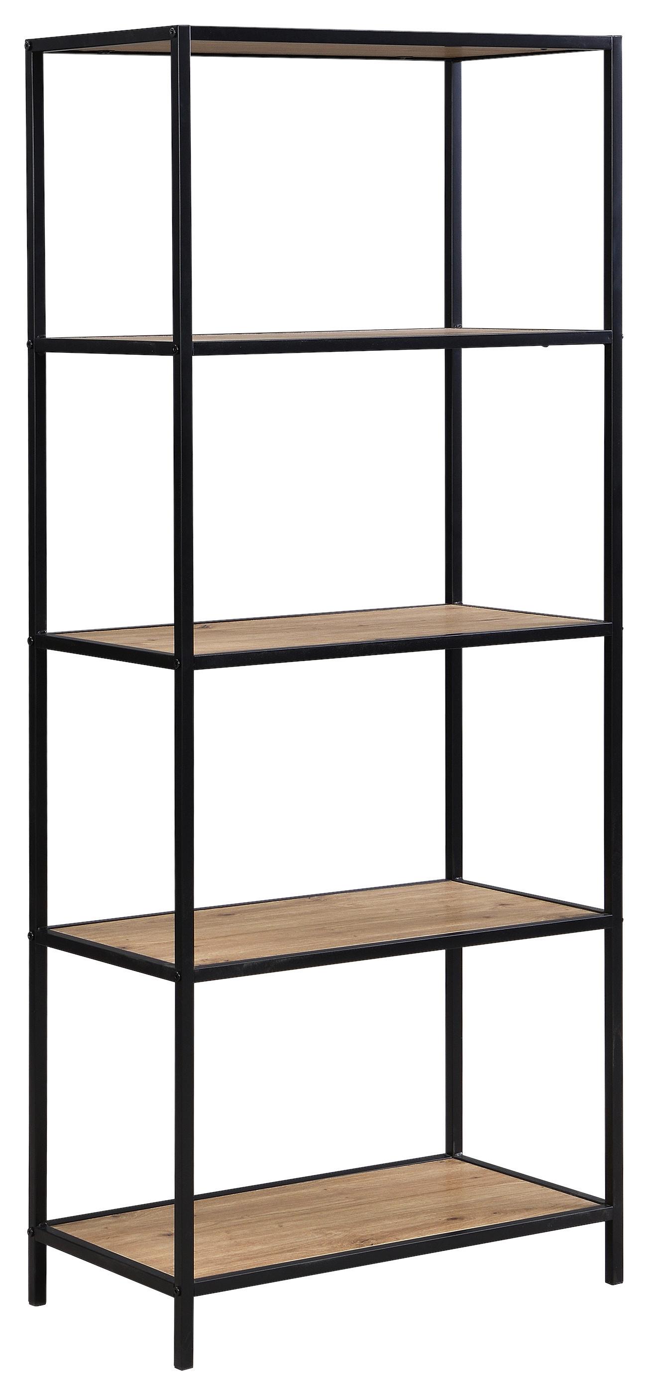 Polica Venedig - hrast Artisan/crna, Moderno, drvni materijal/metal (60/149/33cm) - Modern Living