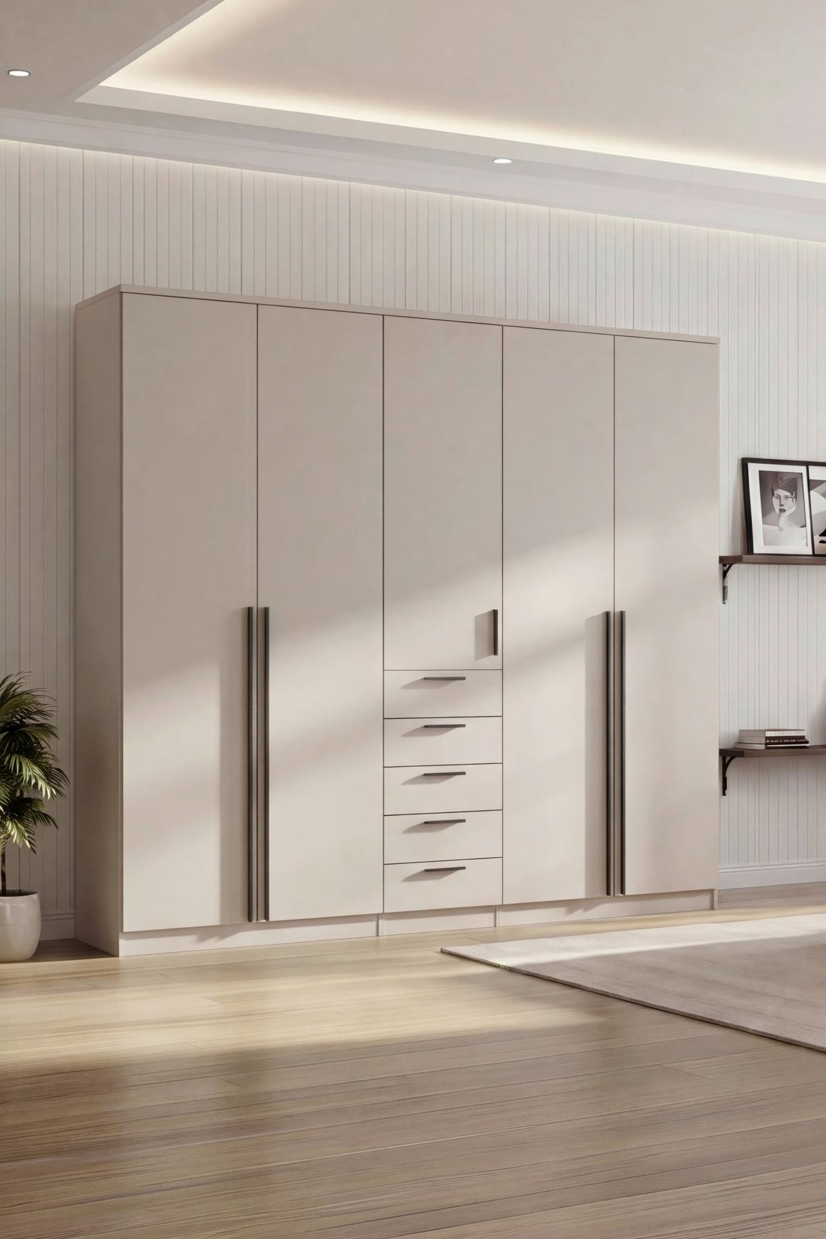 Ormar S Klasičnim Vratima Arnis - kašmir/crna, Konvencionalno, drvni materijal/plastika (225/210/52cm) - Modern Living