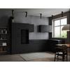 Kotna Kuhinja Brez Aparatov Oliver, 340x172cm - temno siva/črna, Design, kovina/leseni material (340/172cm) - Respekta