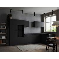 Kotna Kuhinja Brez Aparatov Oliver, 340x172cm - temno siva/črna, Design, kovina/leseni material (340/172cm) - Respekta