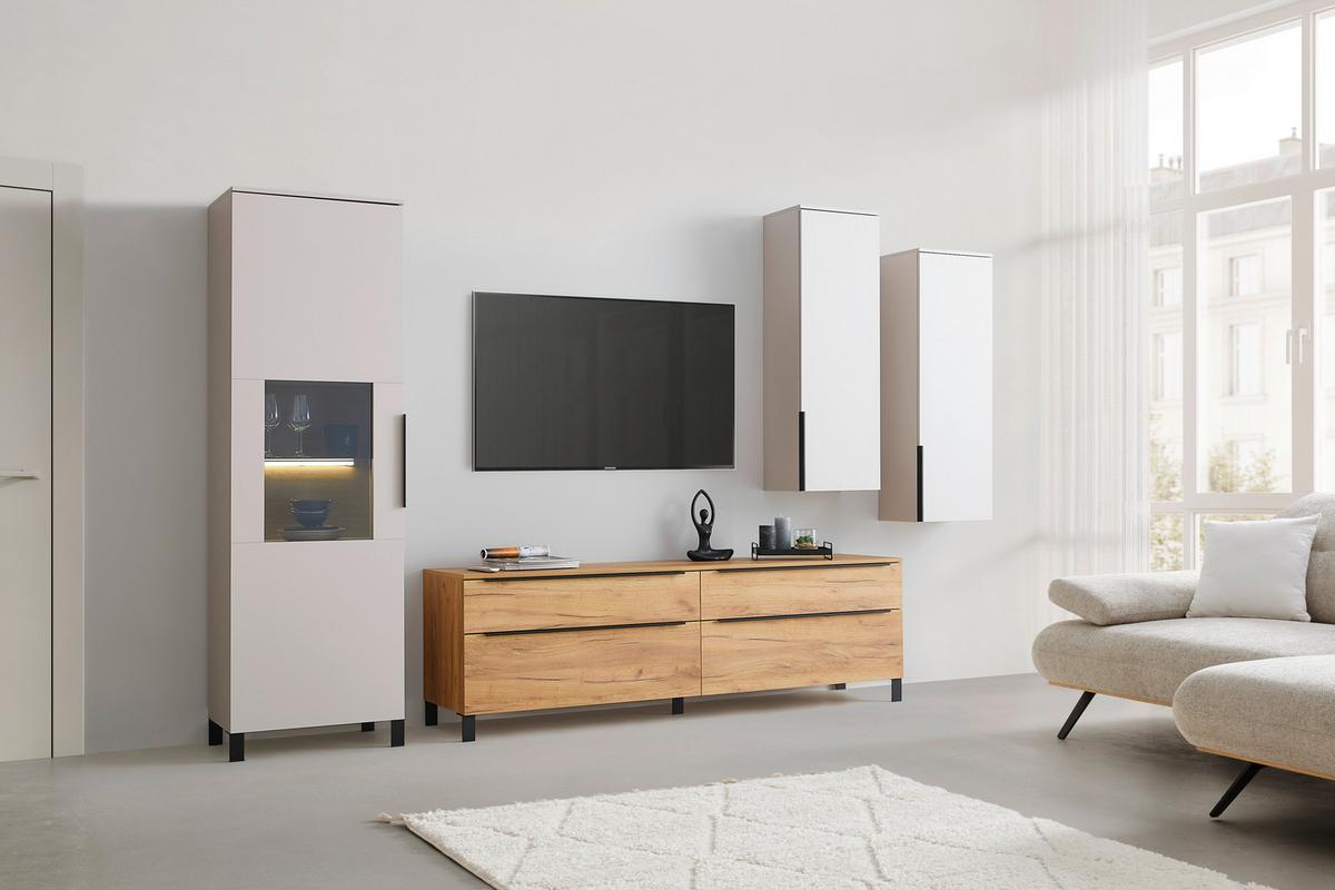 Hängeelement GW-Fresno in Kaschmir - Kaschmir/Schwarz, Modern, Holzwerkstoff/Metall (40/119/30cm) - Premium Living