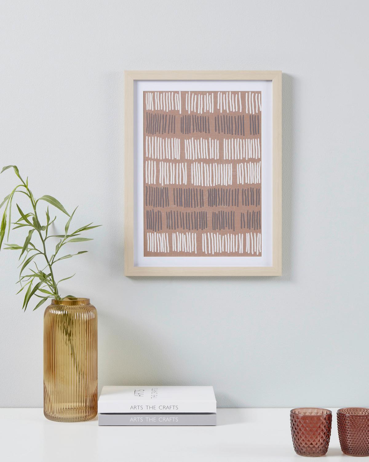 Druckgrafik Roberval Multicolor ca.33x43cm - Eichefarben/Terracotta, Trend, Glas/Papier (33/1,6/43cm) - Eglo