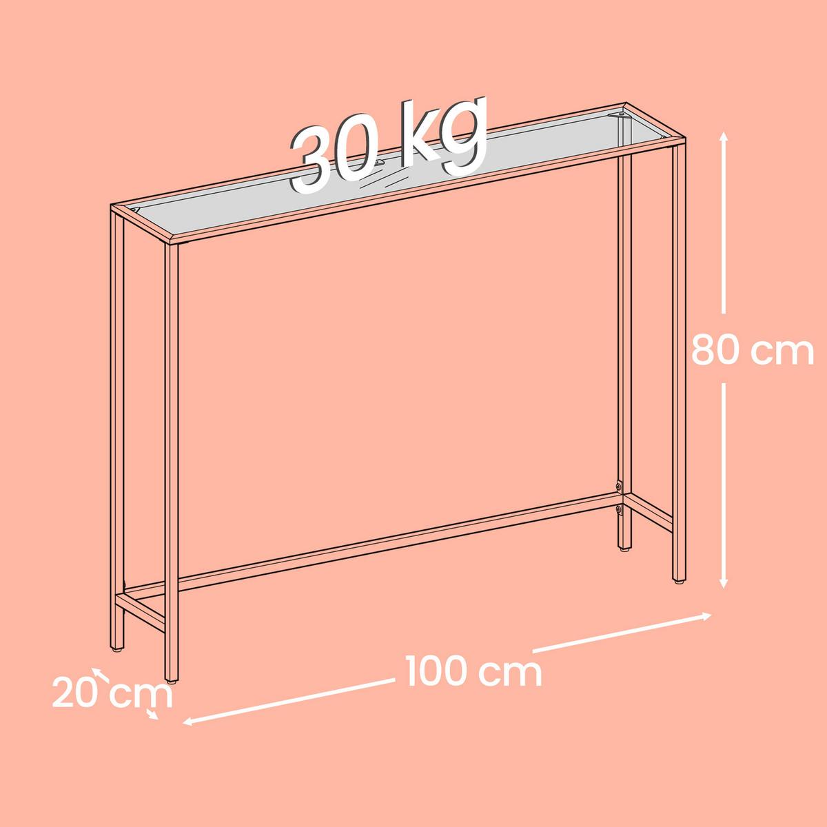 Konsolentisch in Gold ca. 100,5x80x20 cm - Goldfarben, Trend, Glas/Metall (100,5/80/20cm) - MID.YOU