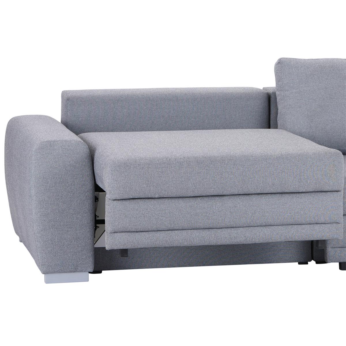 Trosjed Sa Ležajem Concord - siva/boje kroma, Design, tekstil/plastika (252/87/107cm) - Modern Living