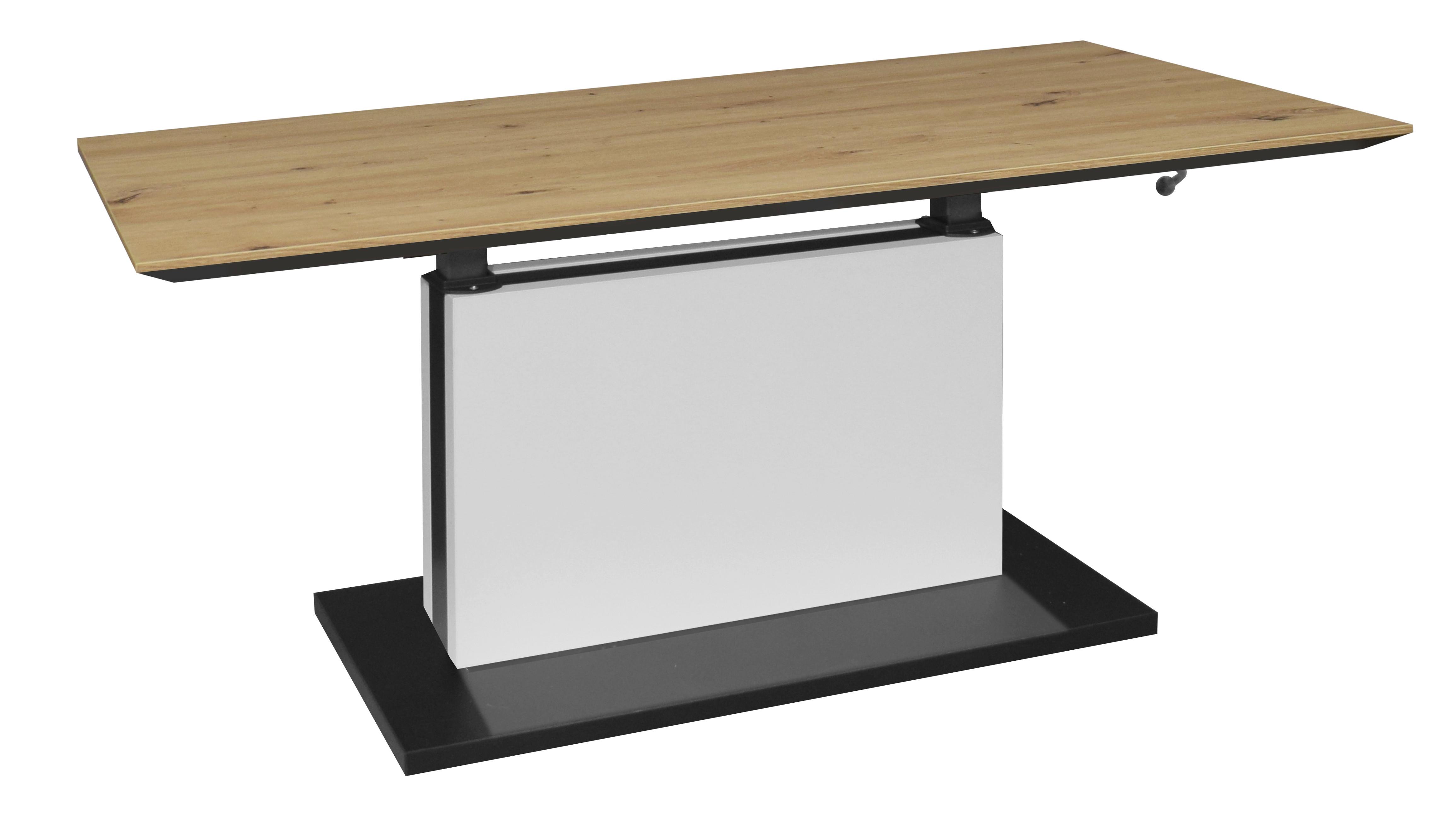 Couchtisch Halvar Weiß/Eiche Artisan - Weiß/Eiche Artisan, MODERN, Holzwerkstoff (110/50-69/60cm) - Premium Living