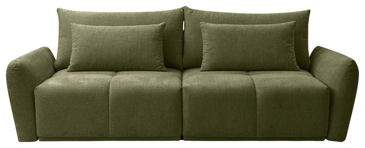 Trosjed Alia - maslinasto zelena/crna, Moderno, tekstil/plastika (254/74-94/119cm) - Premium Living